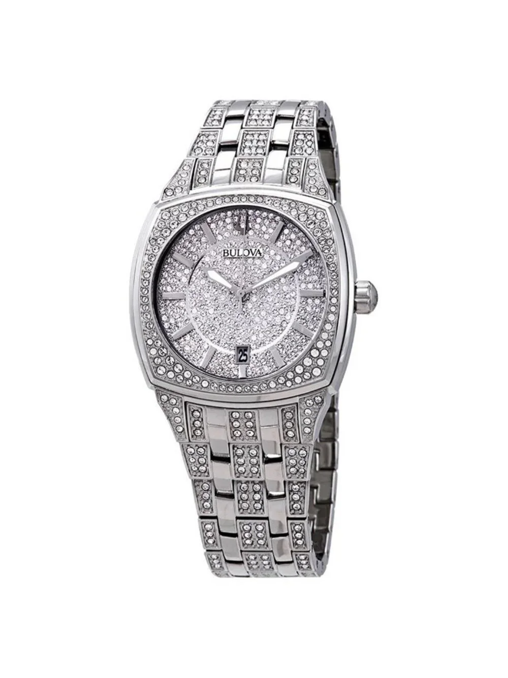 NWT Bulova Swarovski Crystal Pave Men's Watch